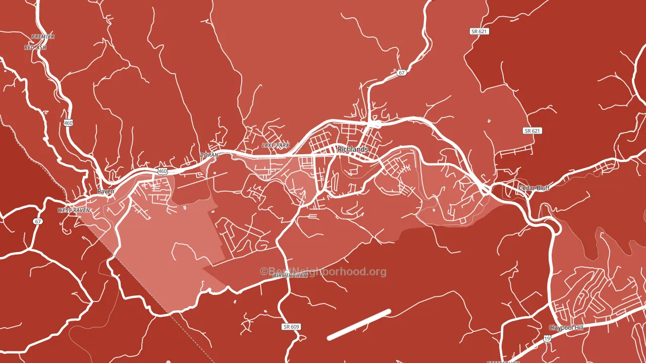 Richlands, VA block-group political-lean map