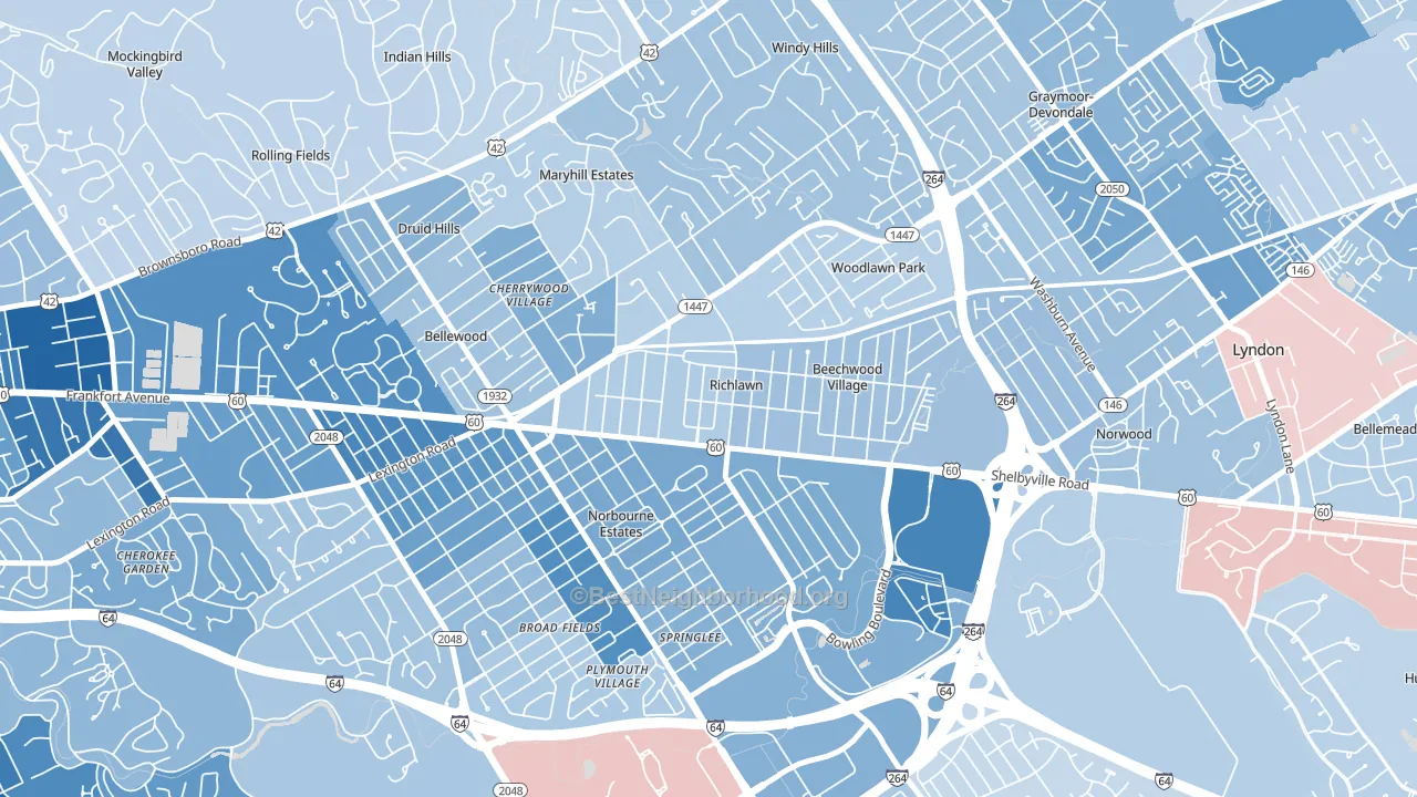 Richlawn, KY block-group political-lean map