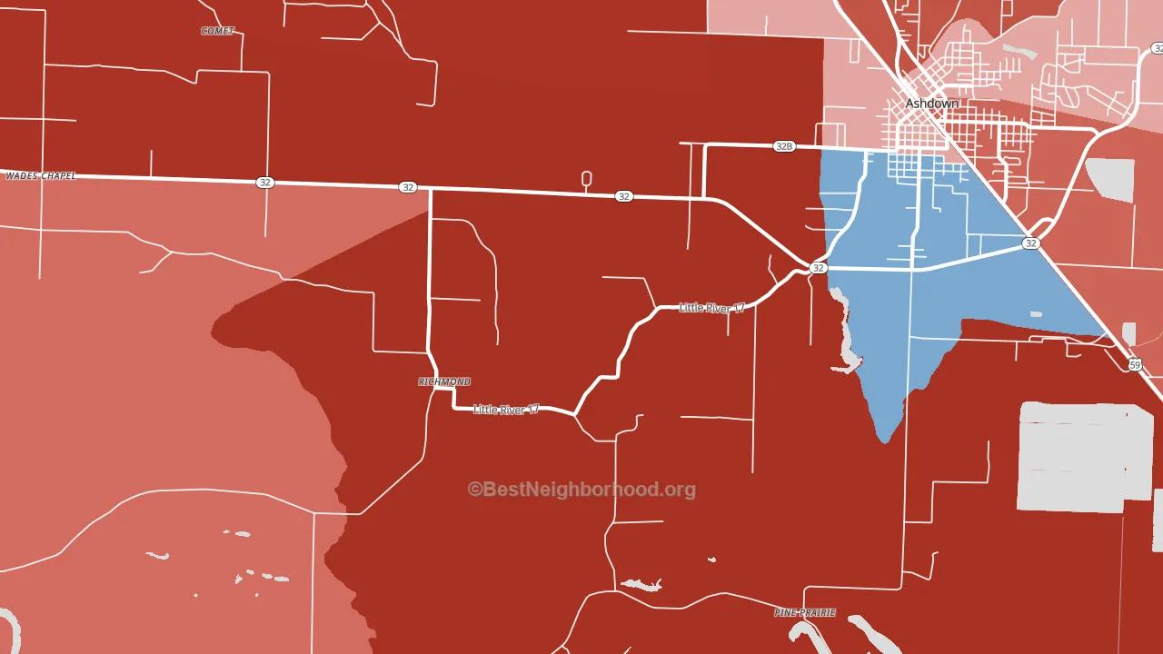 Richmond, AR block-group political-lean map