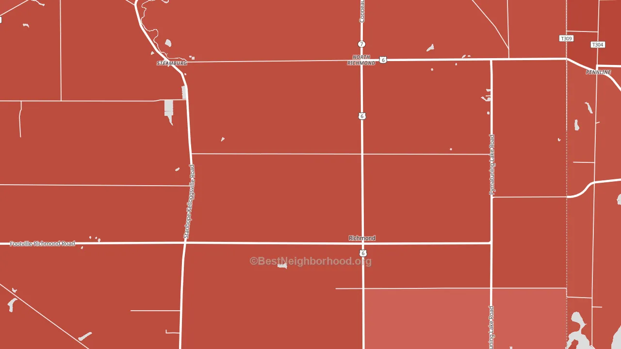 Richmond Center, OH block-group political-lean map