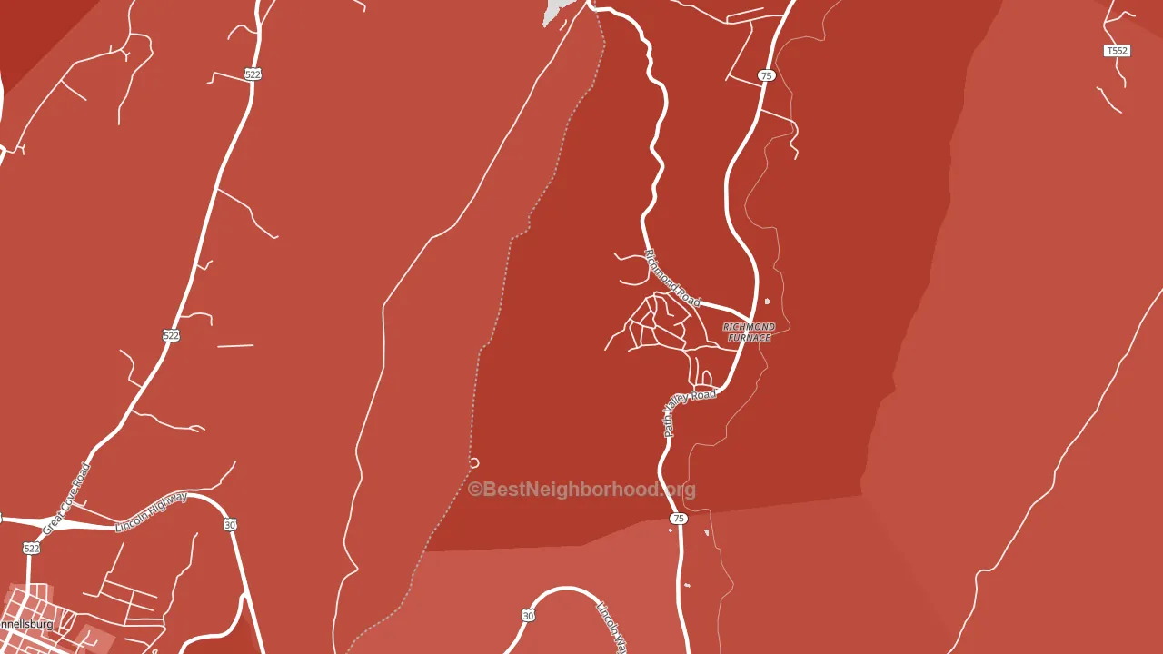 Richmond Furnace, PA block-group political-lean map