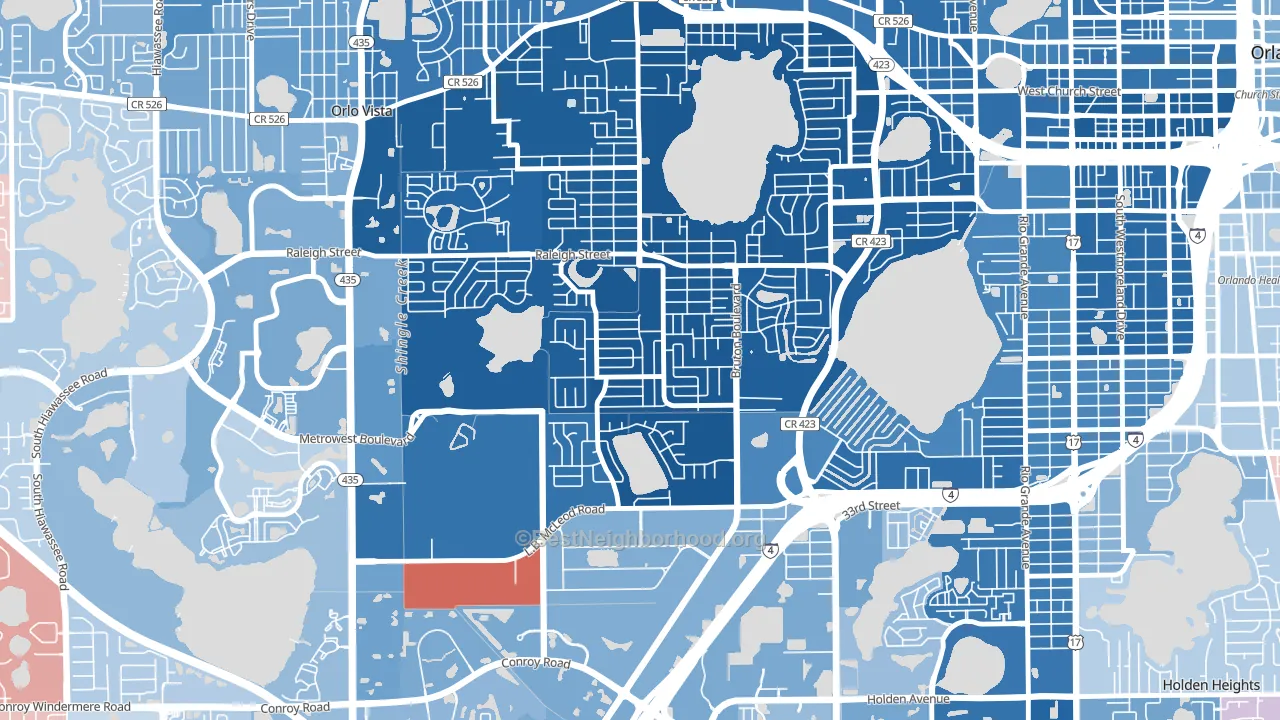 Richmond Heights-Orlando, Orlando, FL block-group political-lean map