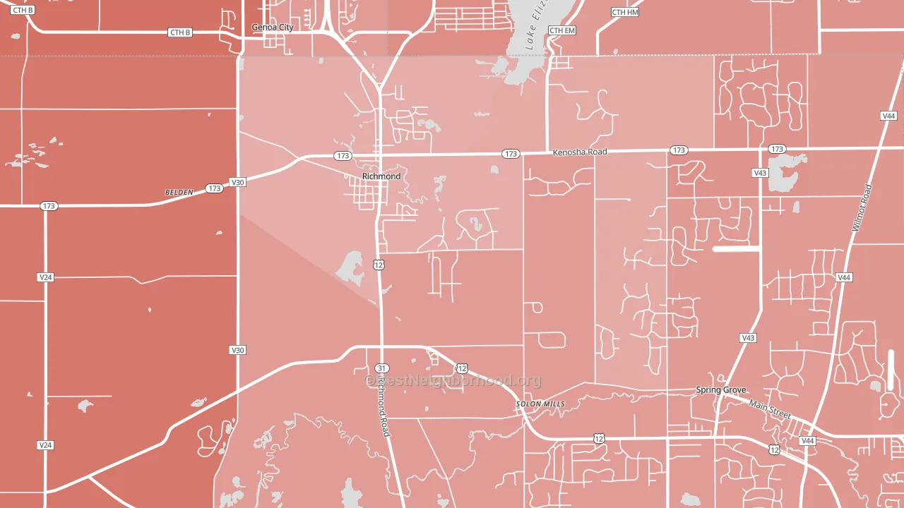 Richmond, IL block-group political-lean map