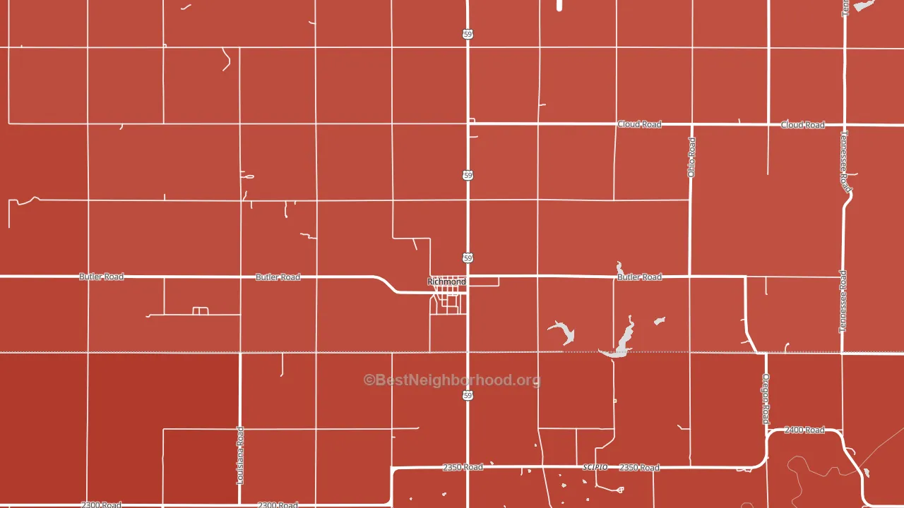 Richmond, KS block-group political-lean map