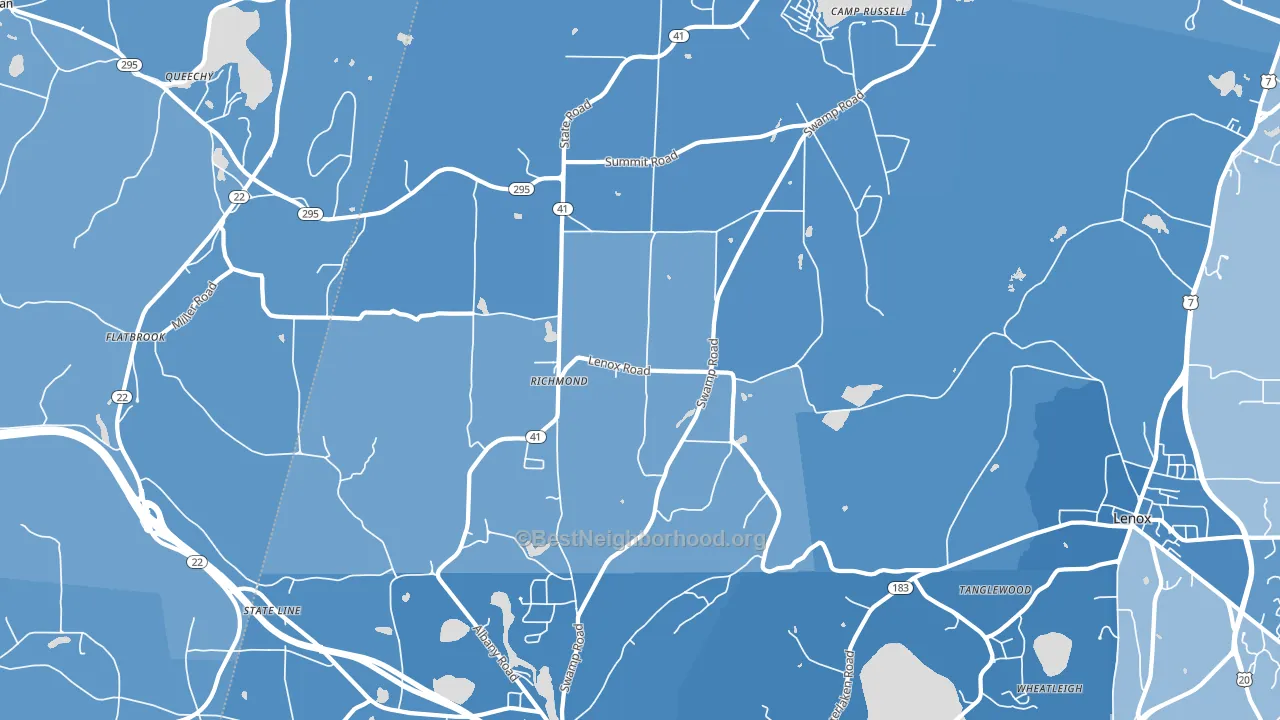 Richmond, MA block-group political-lean map