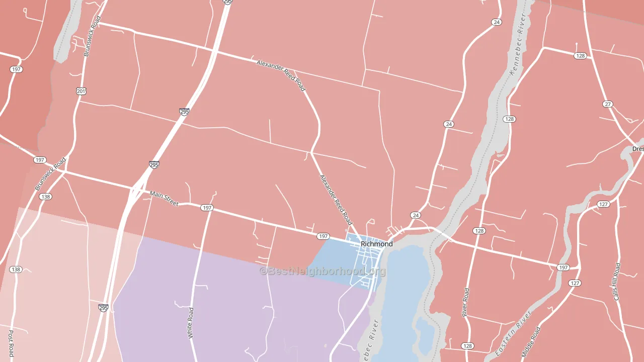 Richmond, ME block-group political-lean map