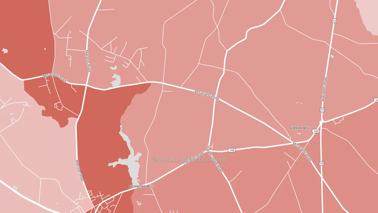 Richmond Mills, NC block-group political-lean map