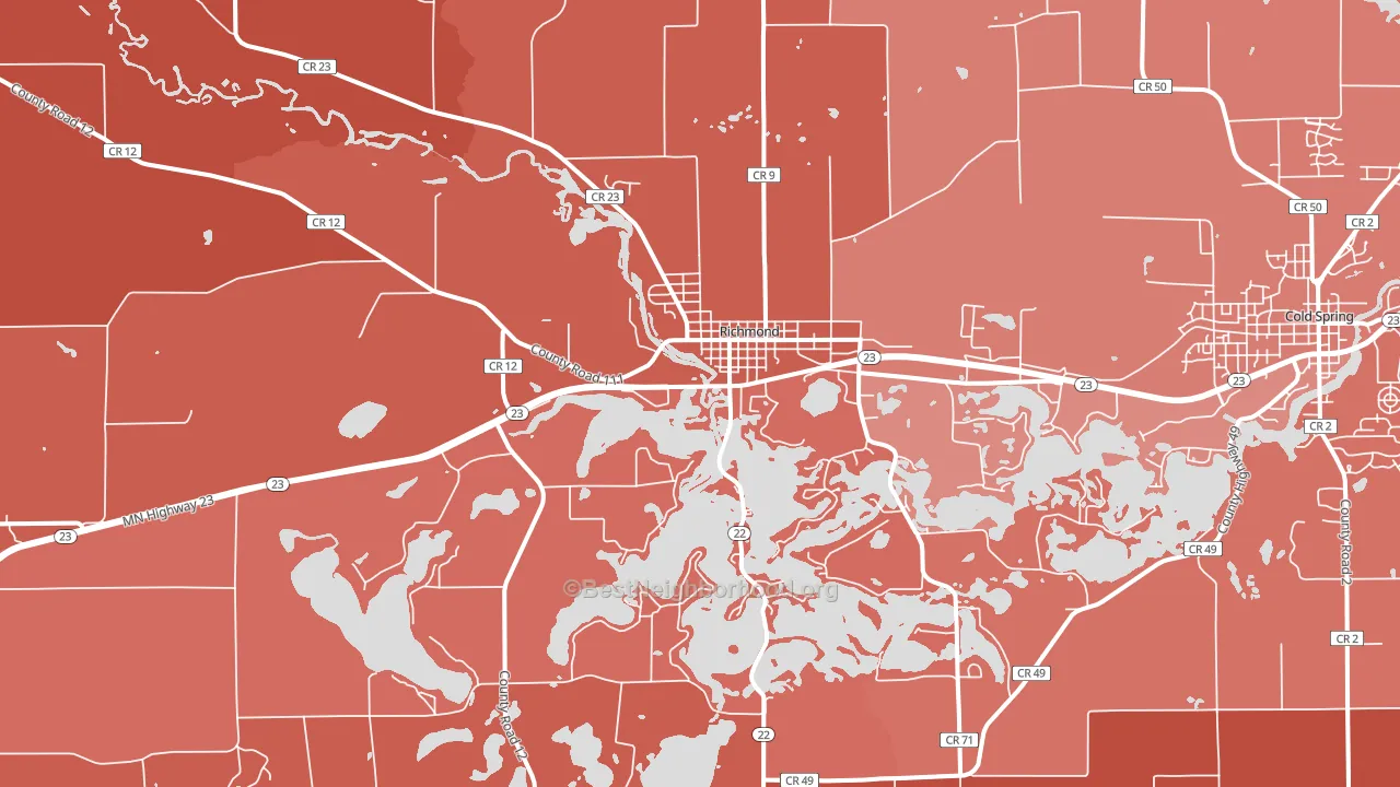 Richmond, MN block-group political-lean map