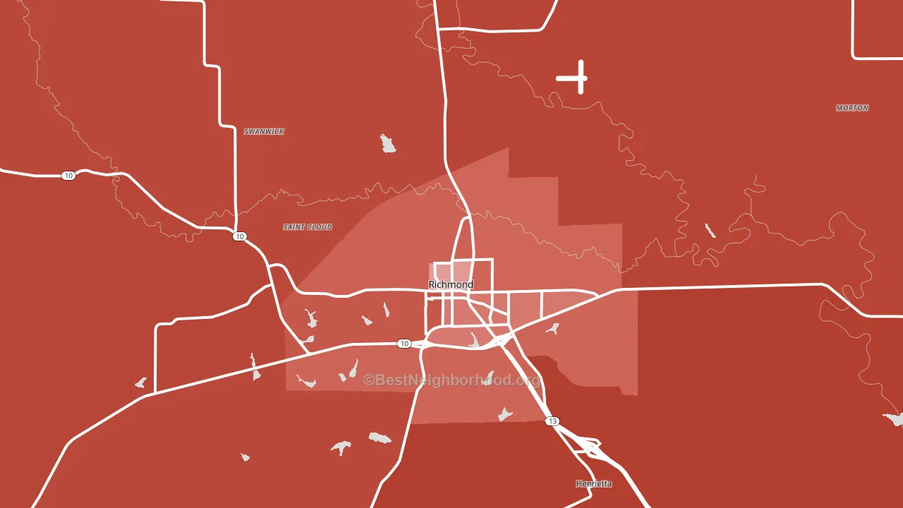 Richmond, MO block-group political-lean map