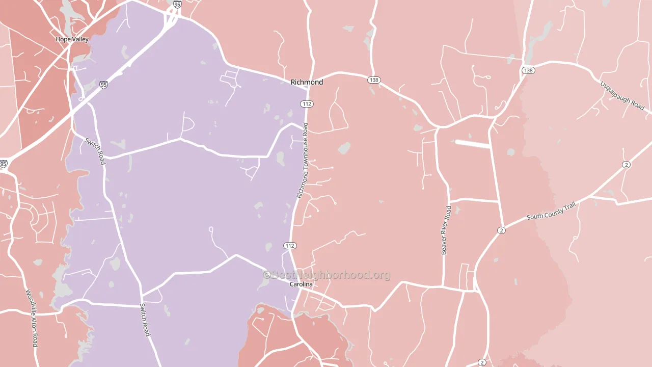 Richmond, RI block-group political-lean map