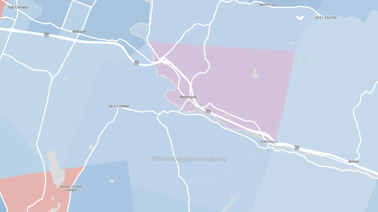 Richmond, VT block-group political-lean map
