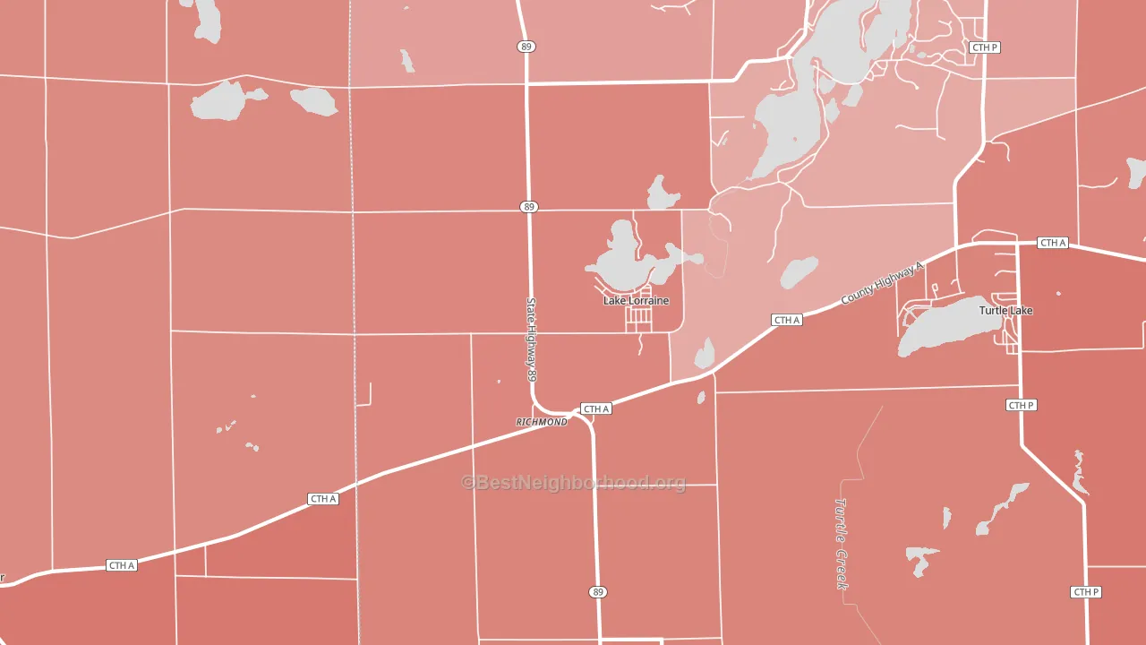 Richmond, WI block-group political-lean map