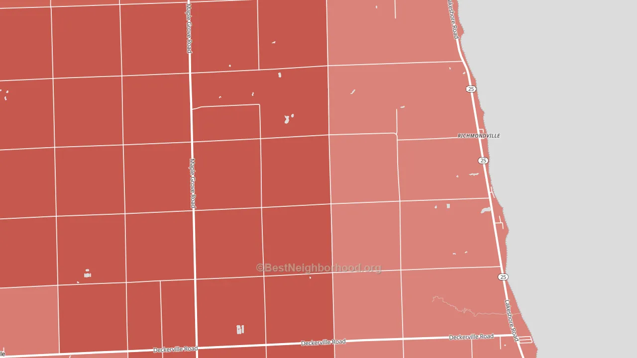Richmondville, MI block-group political-lean map