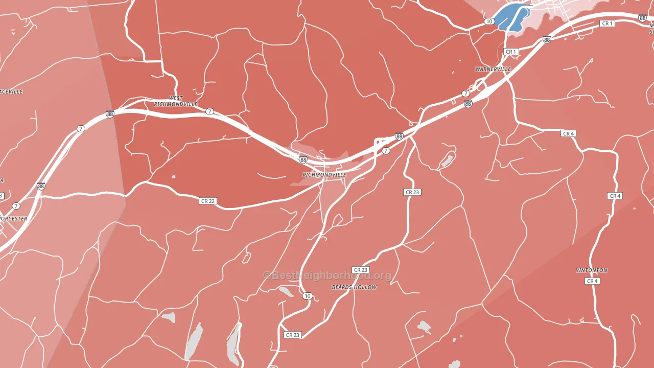 Richmondville, NY block-group political-lean map