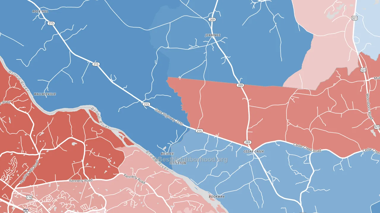 Richtex, SC block-group political-lean map