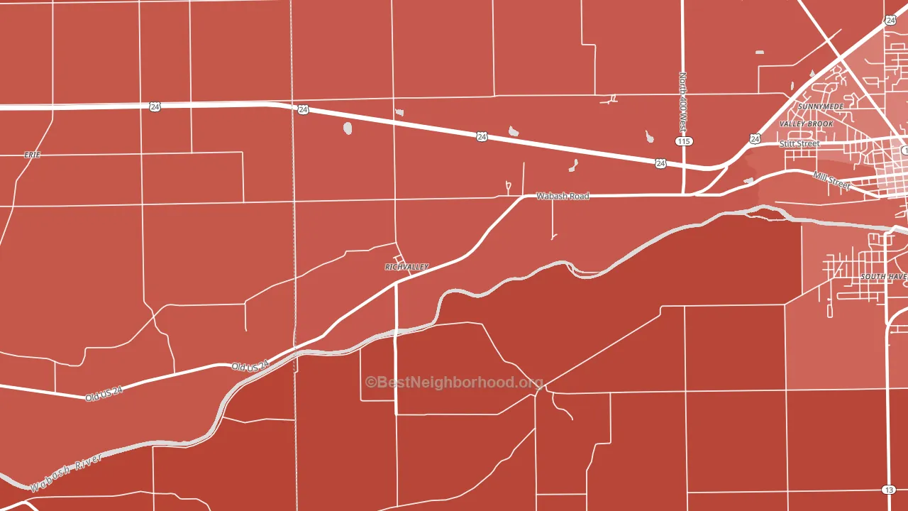 Richvalley, IN block-group political-lean map
