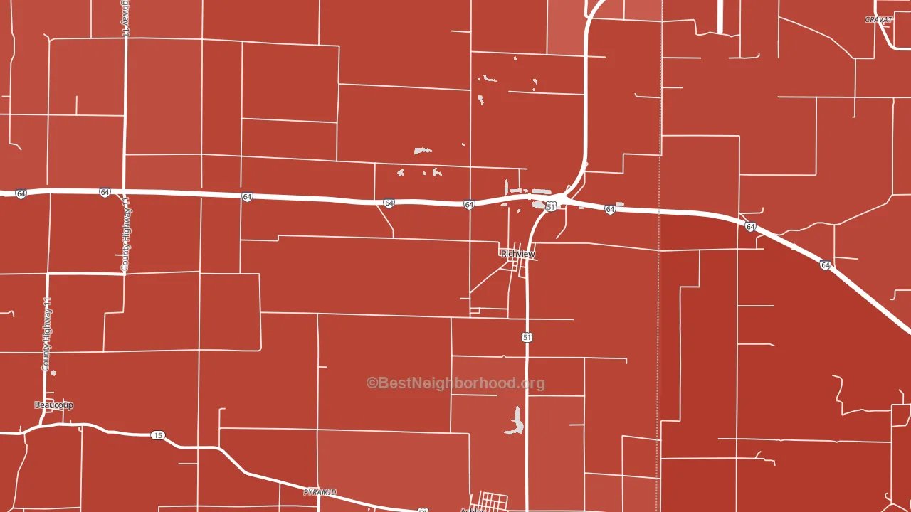 Richview, IL block-group political-lean map