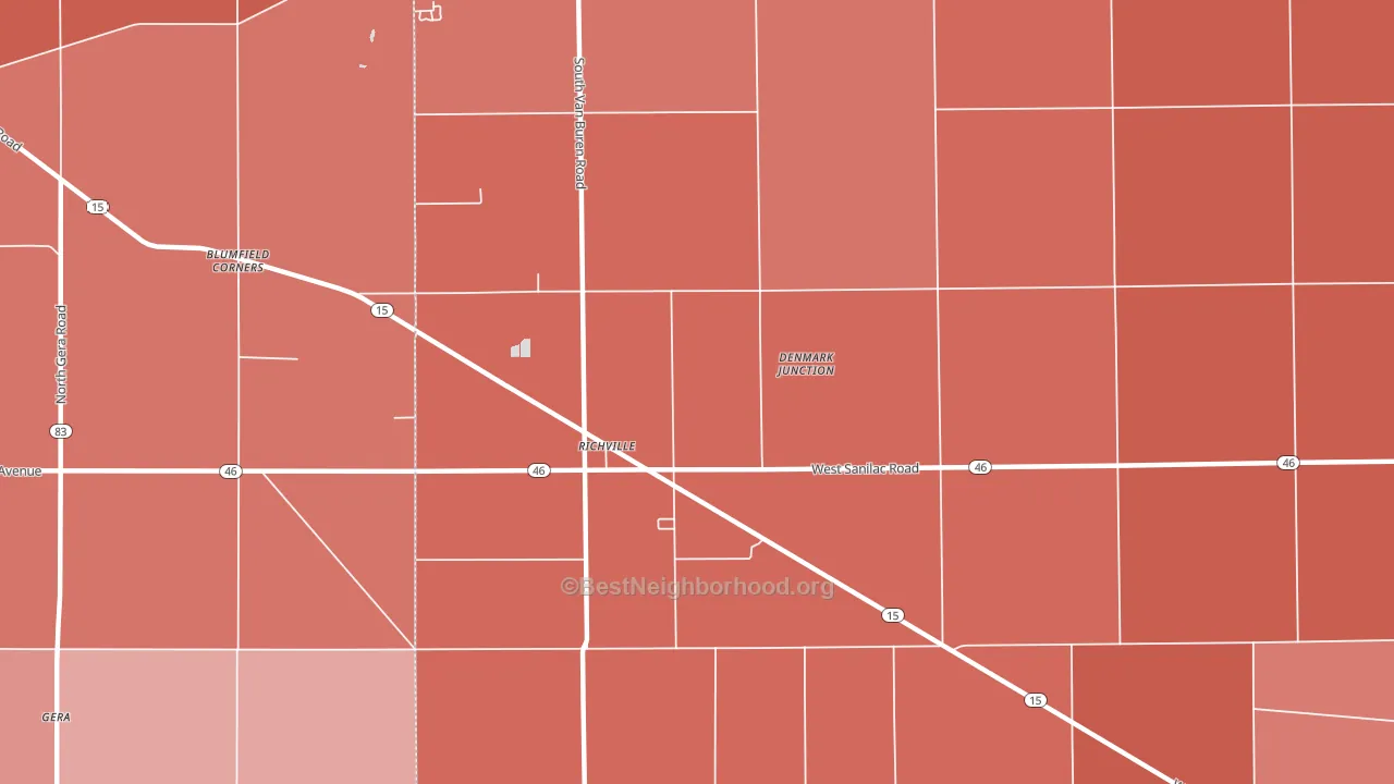 Richville, MI block-group political-lean map