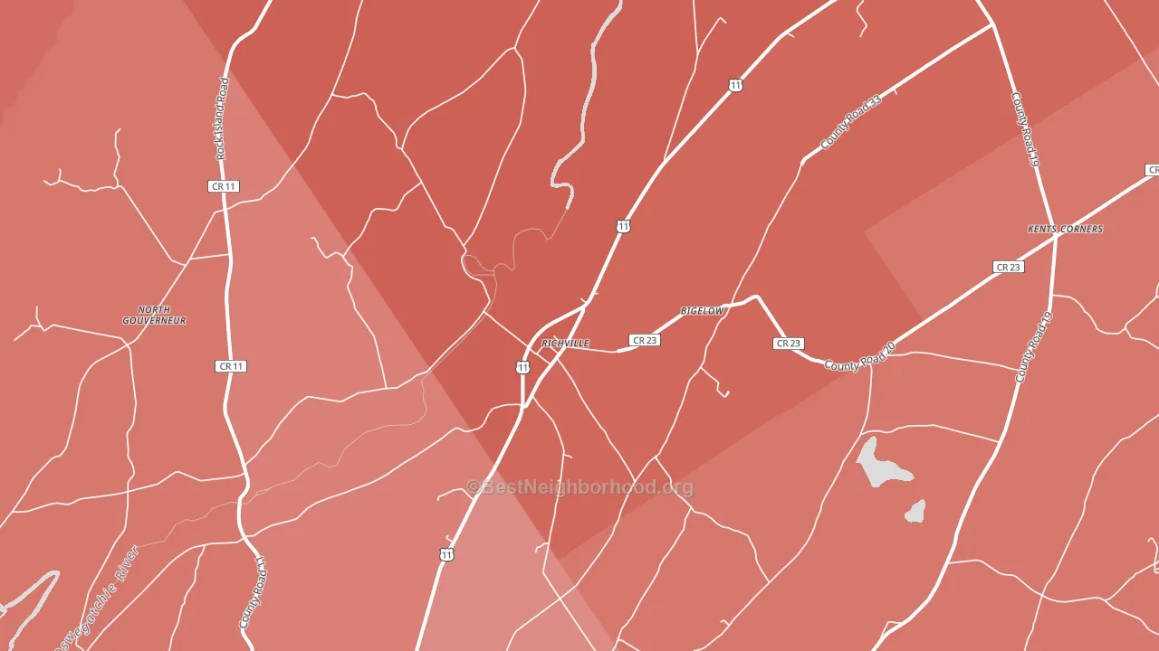 Richville, NY block-group political-lean map