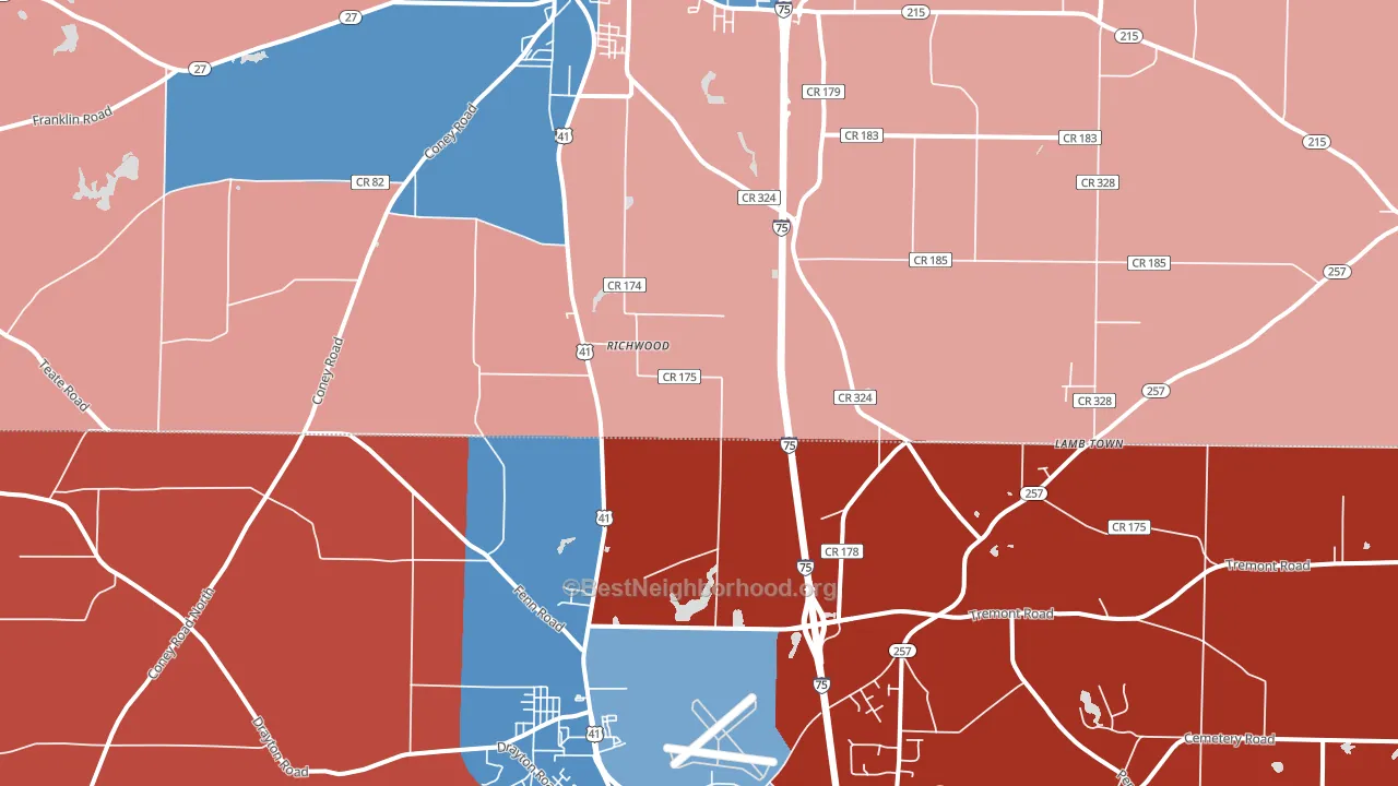 Richwood, GA block-group political-lean map