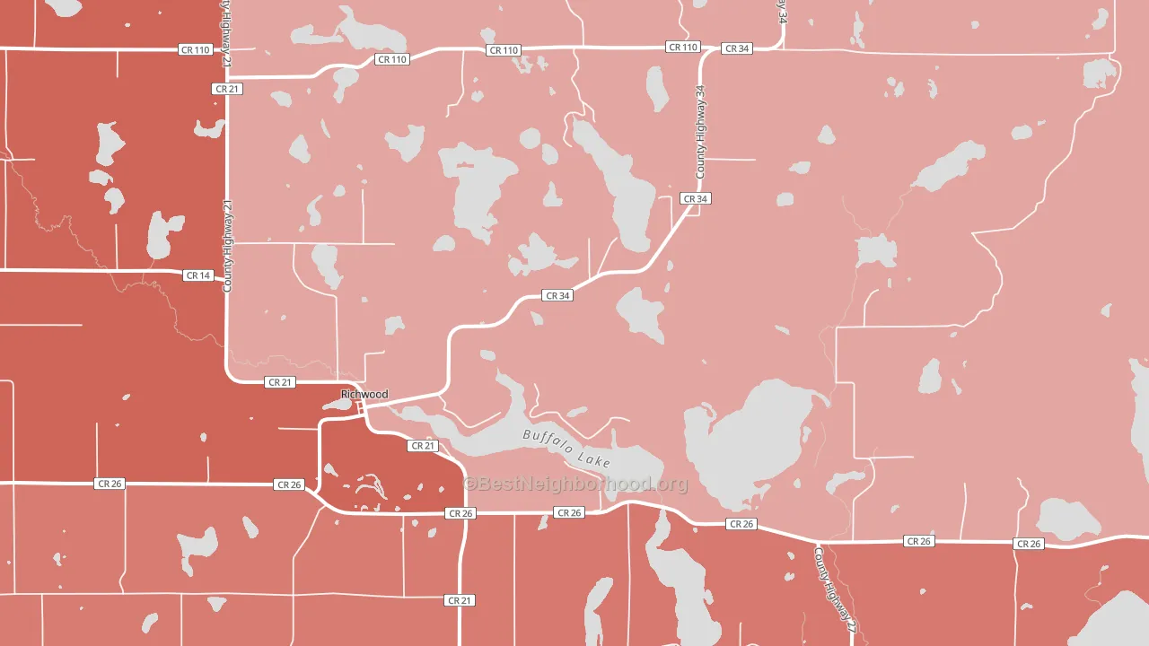 Richwood, MN block-group political-lean map