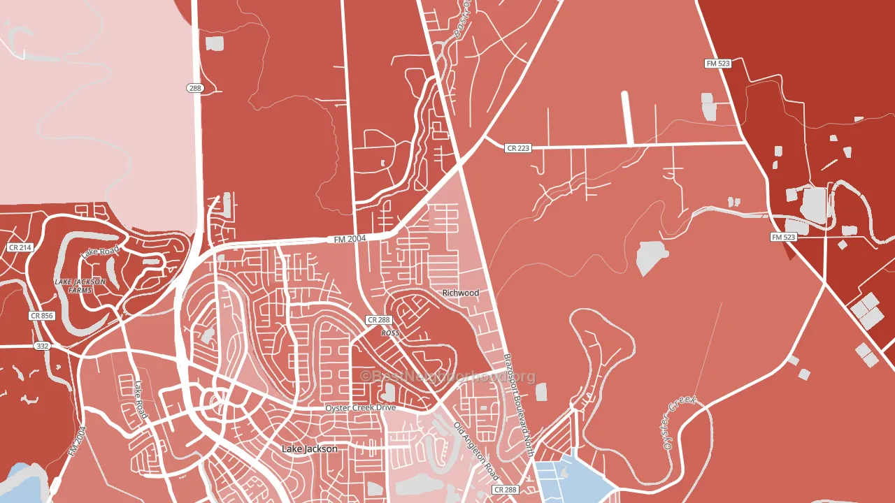 Richwood, TX block-group political-lean map