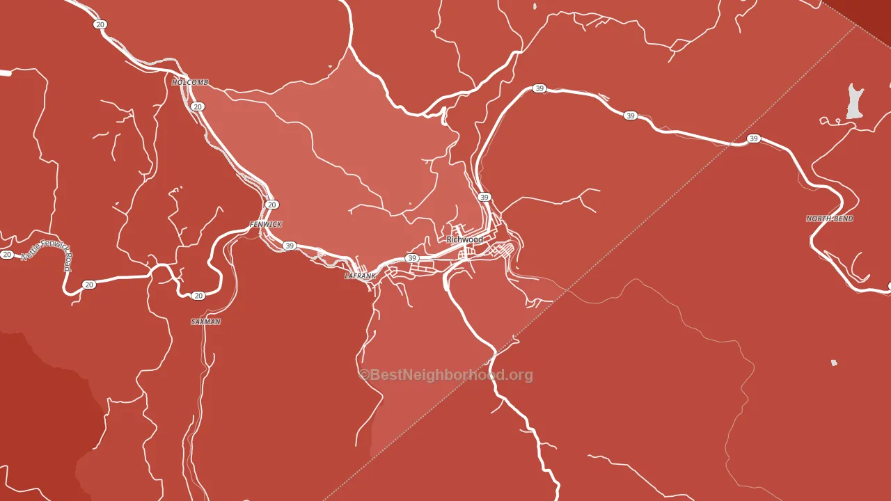 Richwood, WV block-group political-lean map