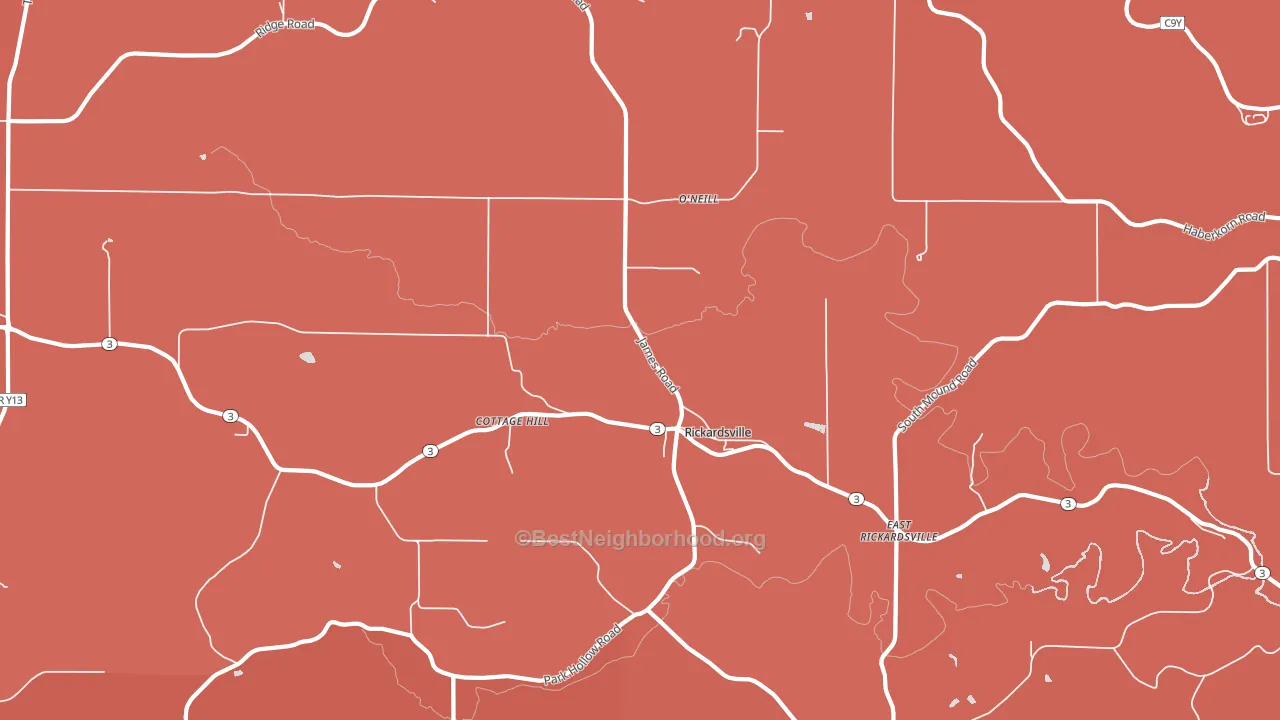 Rickardsville, IA block-group political-lean map