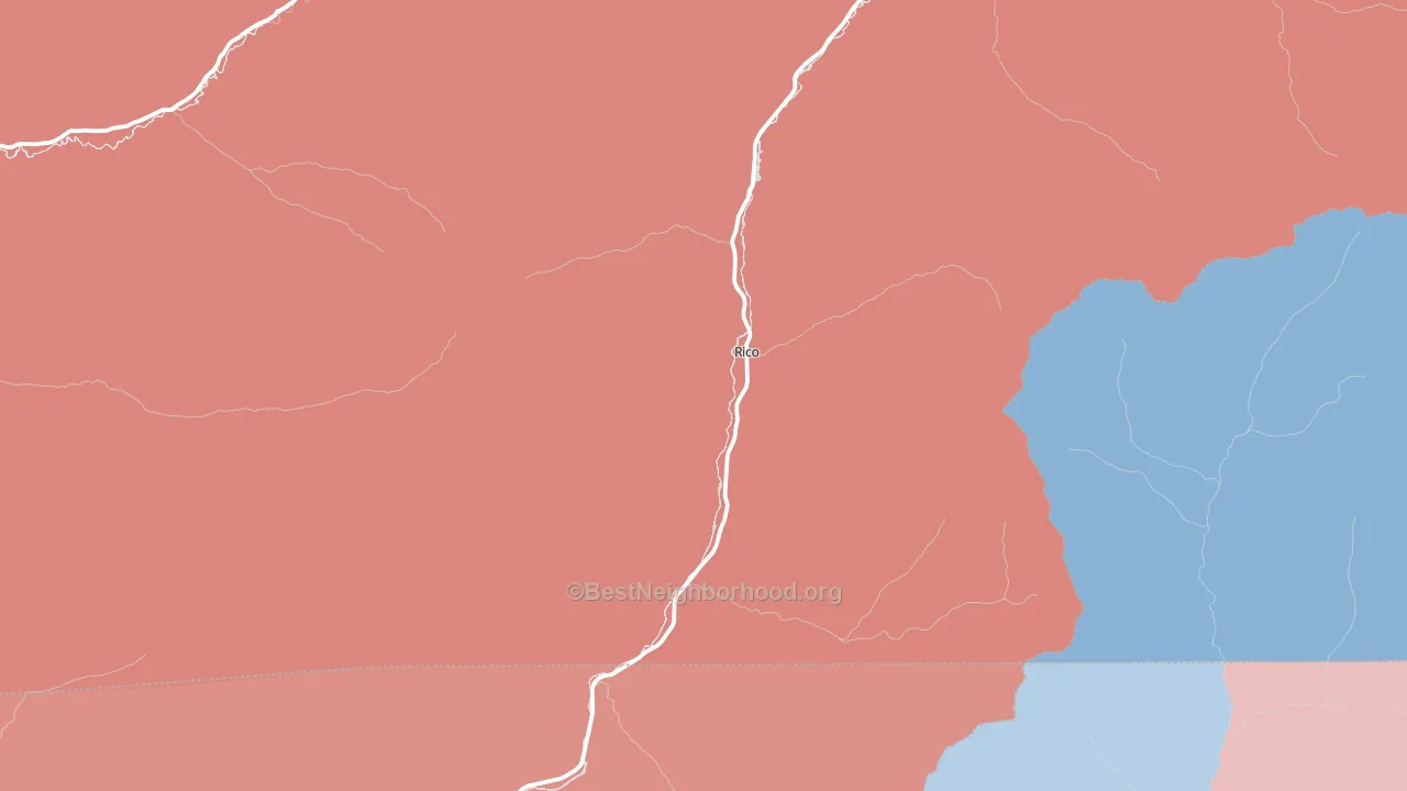 Rico, CO block-group political-lean map