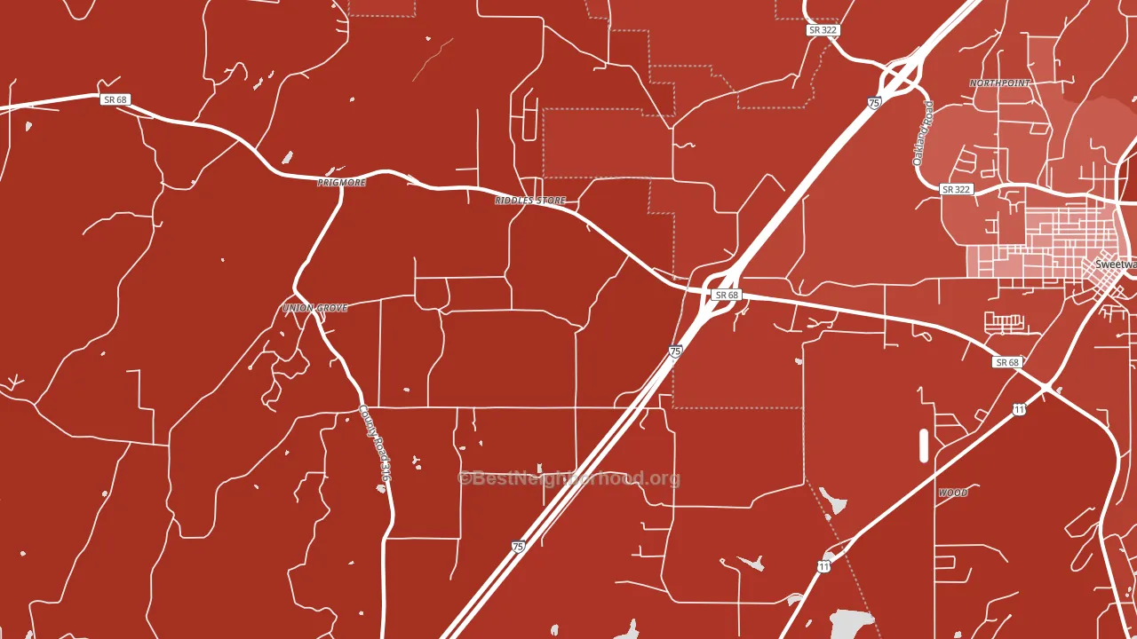 Riddles Store, TN block-group political-lean map