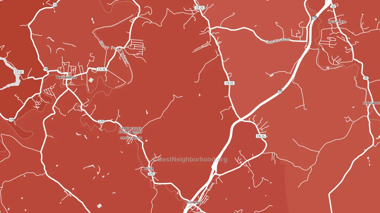 Rider, WV block-group political-lean map