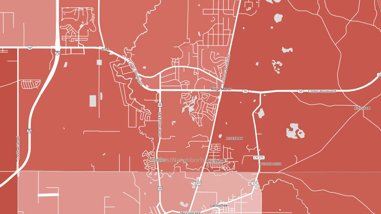 Ridge Manor, FL block-group political-lean map