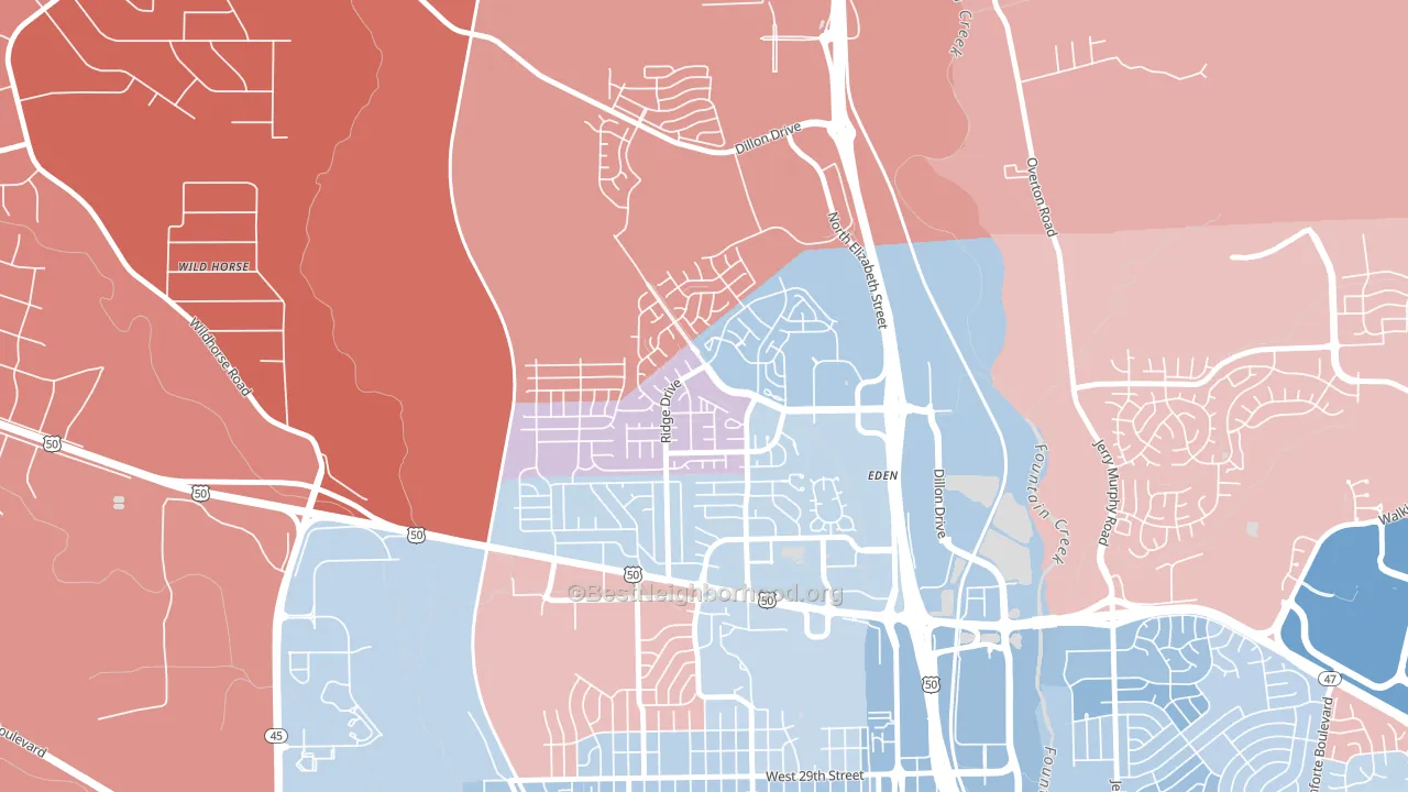 Ridge, Pueblo, CO block-group political-lean map