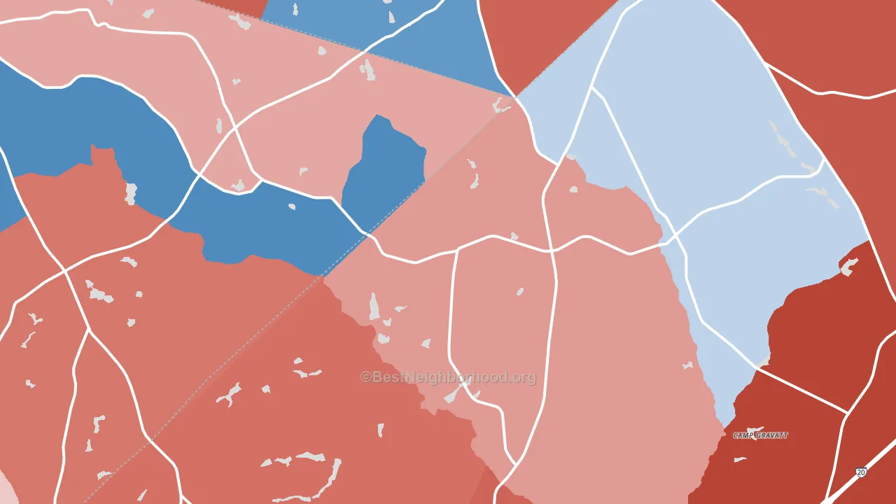 Ridge Spring, SC block-group political-lean map