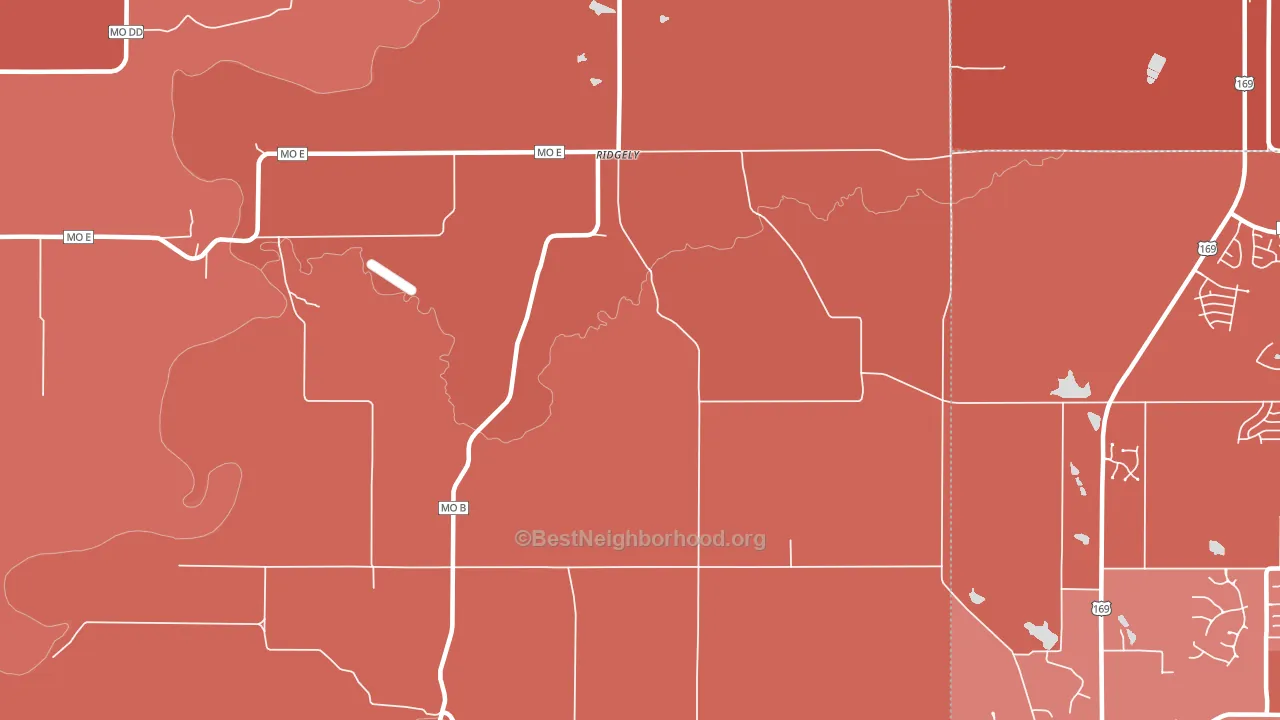 Ridgely, MO block-group political-lean map