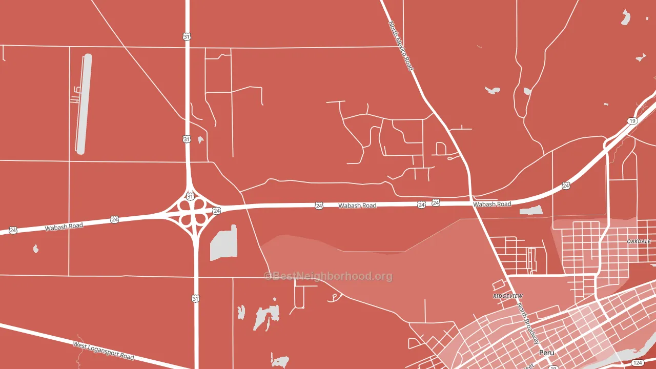 Ridgeview, IN block-group political-lean map