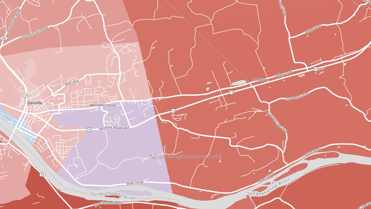 Ridgeville, PA block-group political-lean map