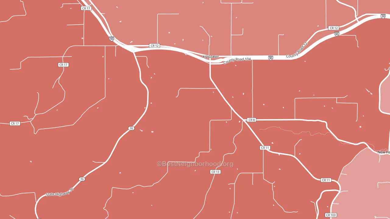 Ridgeway, MN block-group political-lean map