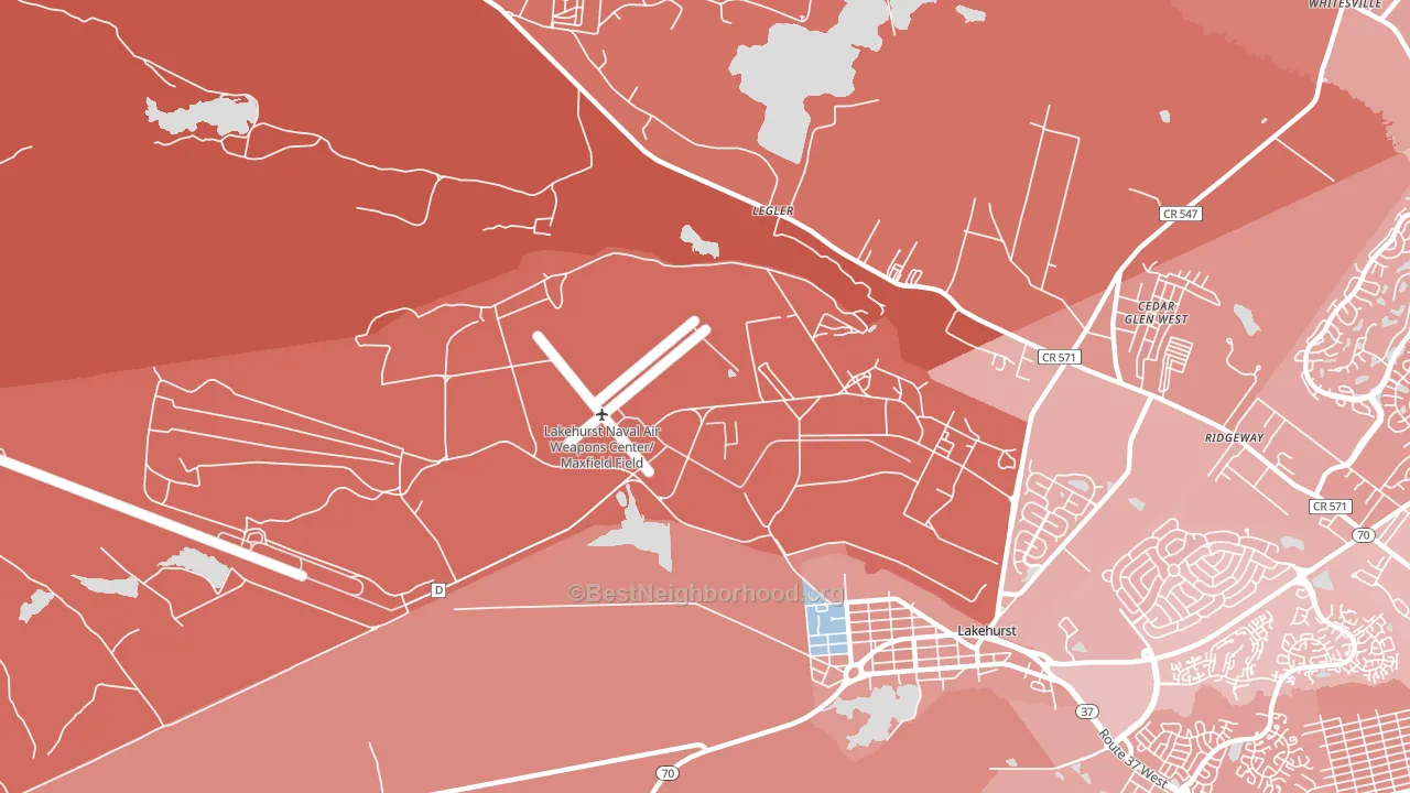 Ridgeway, NJ block-group political-lean map