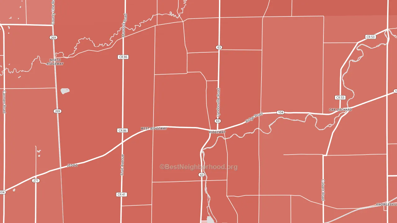 Ridgeway, NY block-group political-lean map