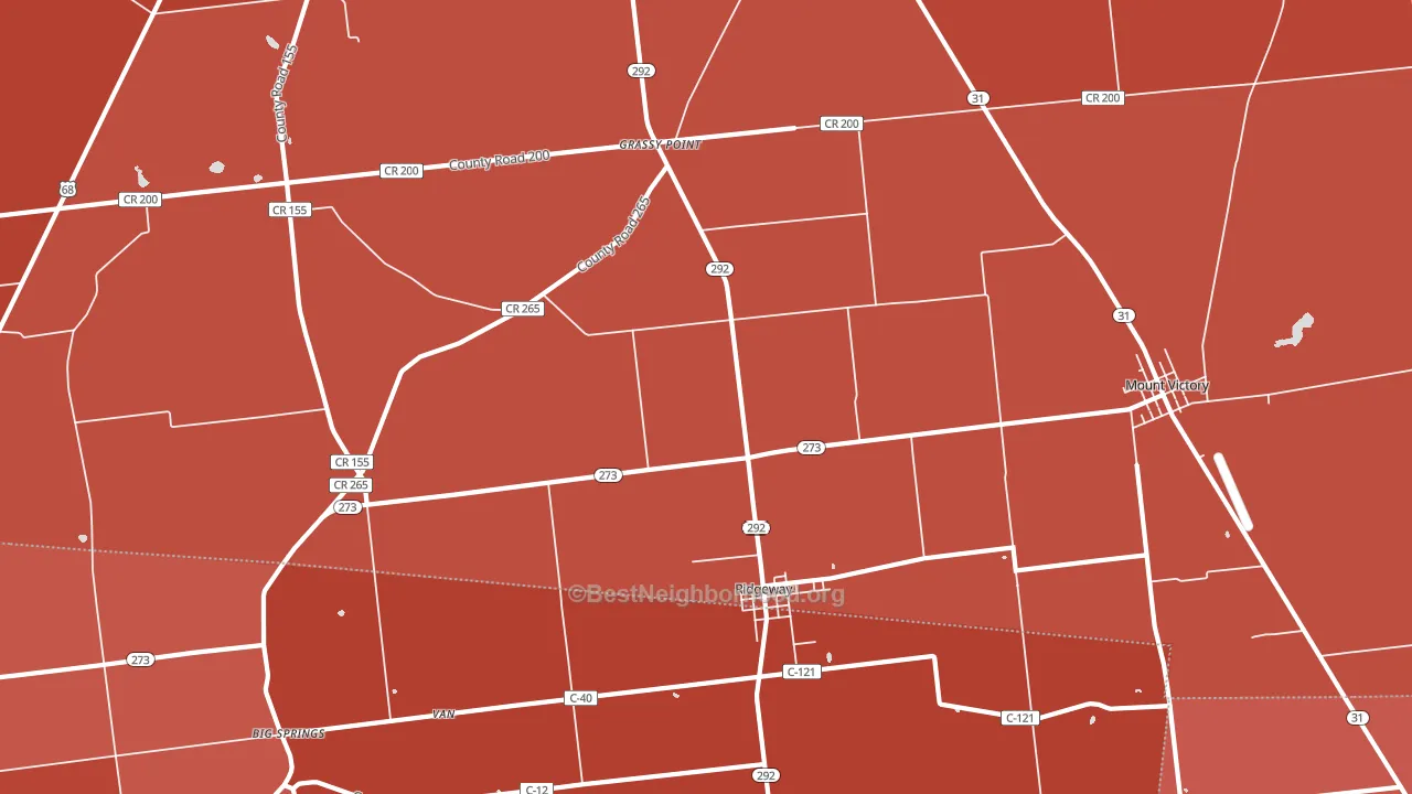Ridgeway, OH block-group political-lean map