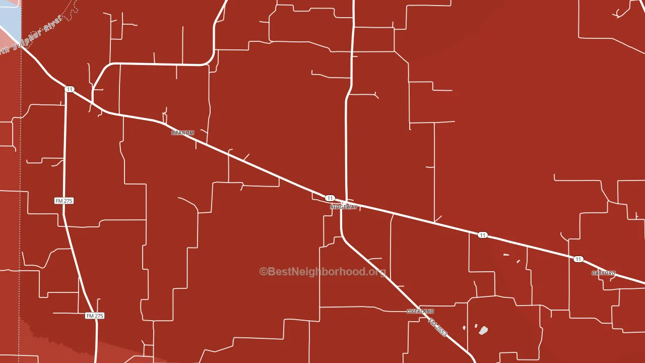 Ridgeway, TX block-group political-lean map