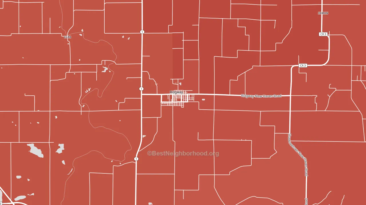 Ridgway, IL block-group political-lean map