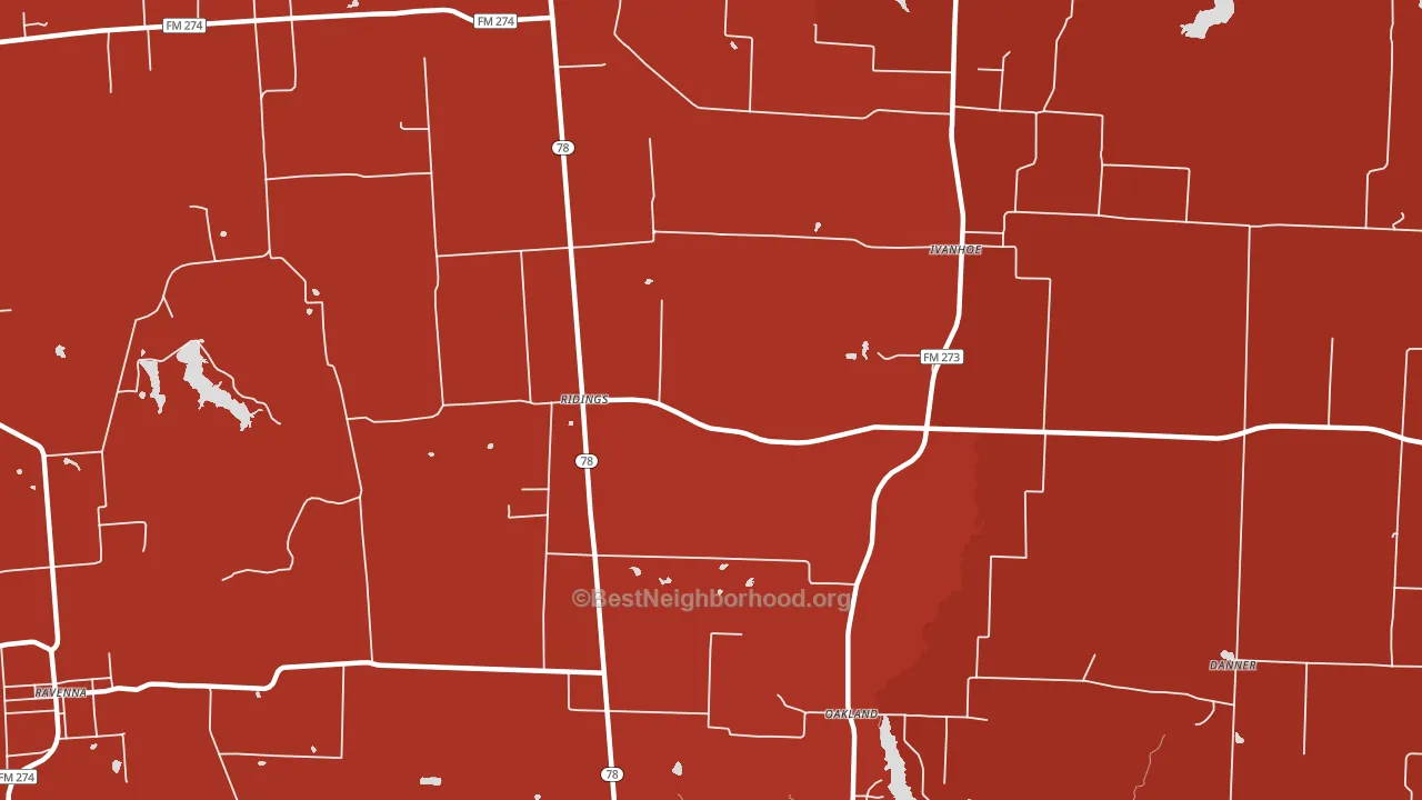 Ridings, TX block-group political-lean map