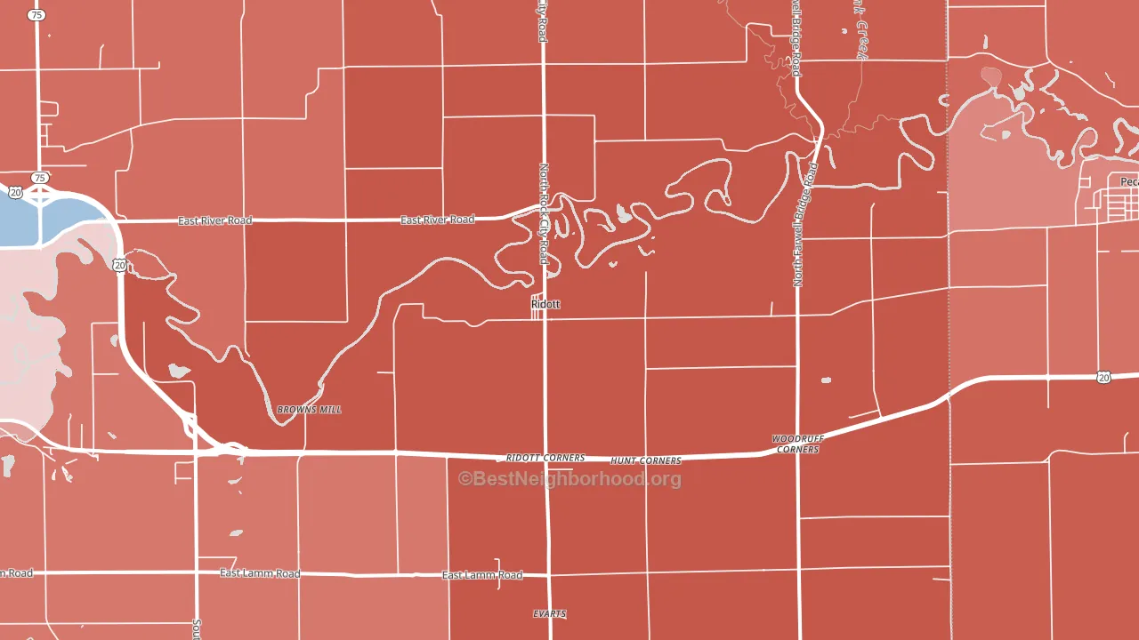 Ridott, IL block-group political-lean map