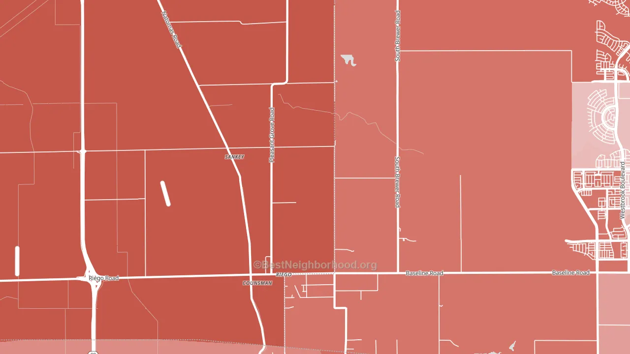 Riego, CA block-group political-lean map