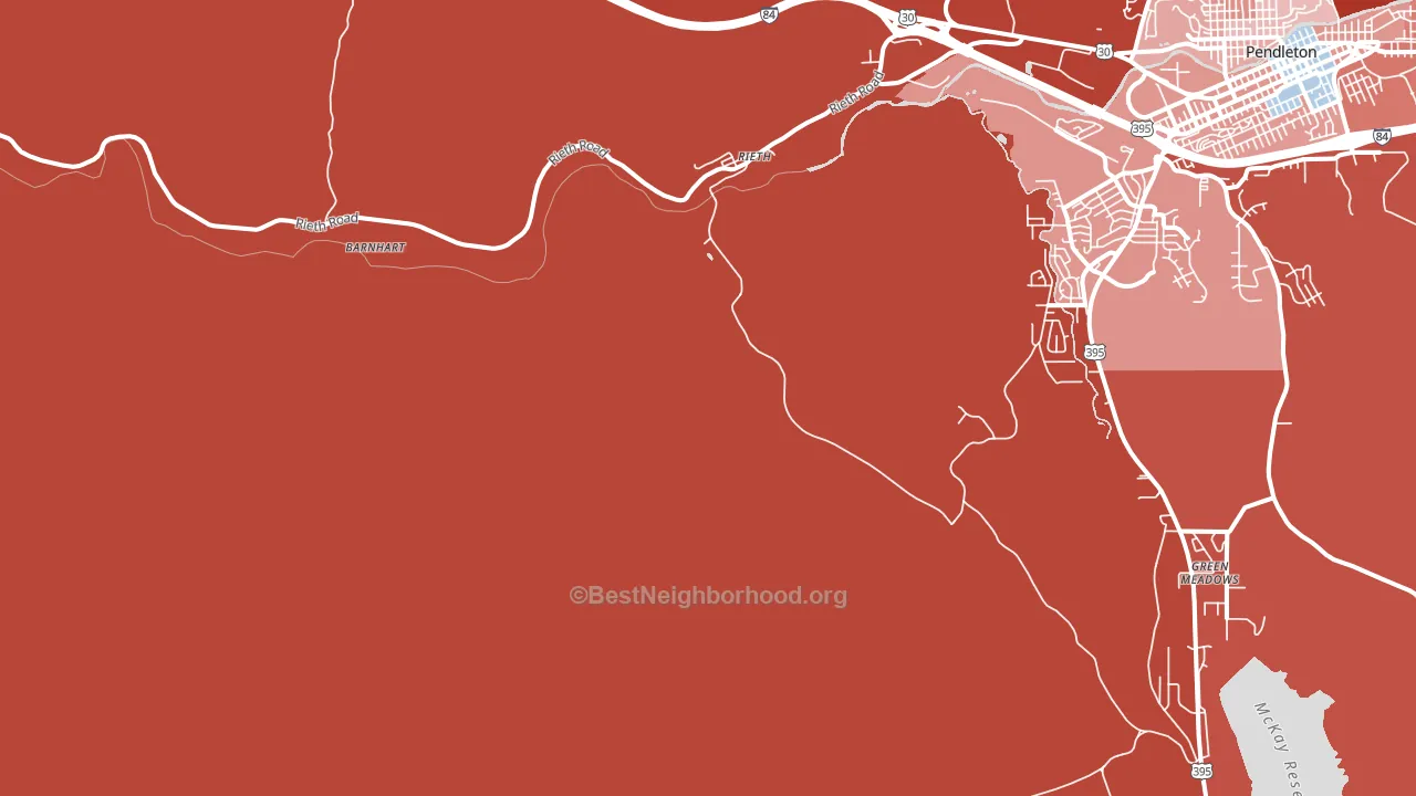 Rieth, OR block-group political-lean map