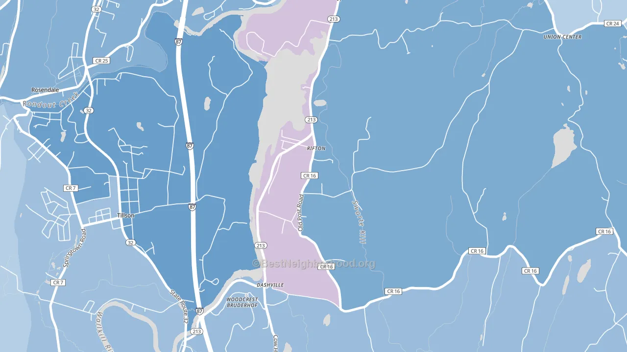 Rifton, NY block-group political-lean map