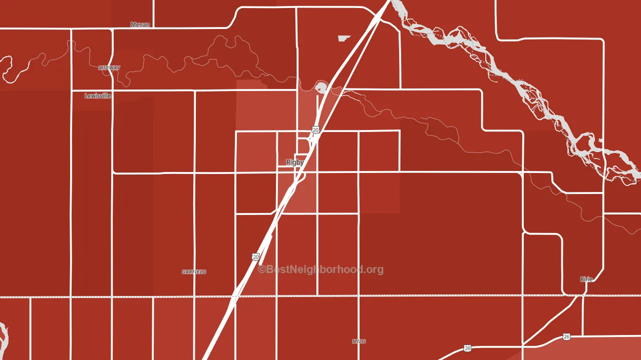 Rigby, ID block-group political-lean map