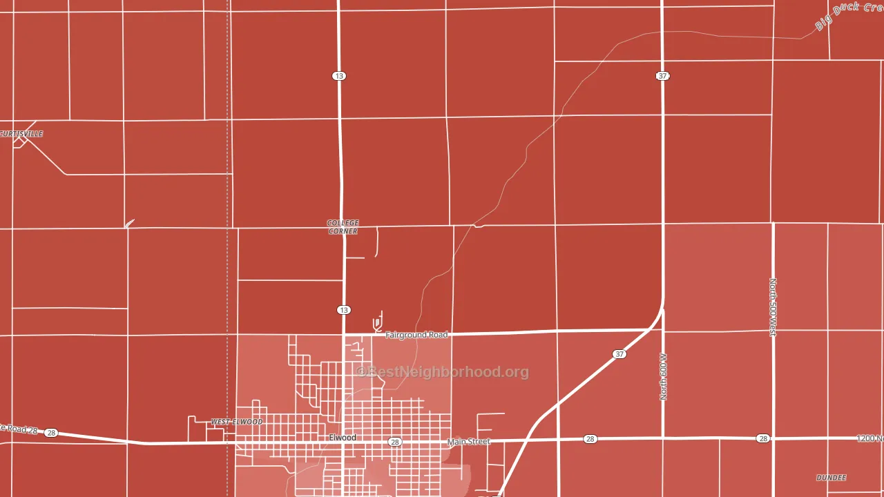 Rigdon, IN block-group political-lean map